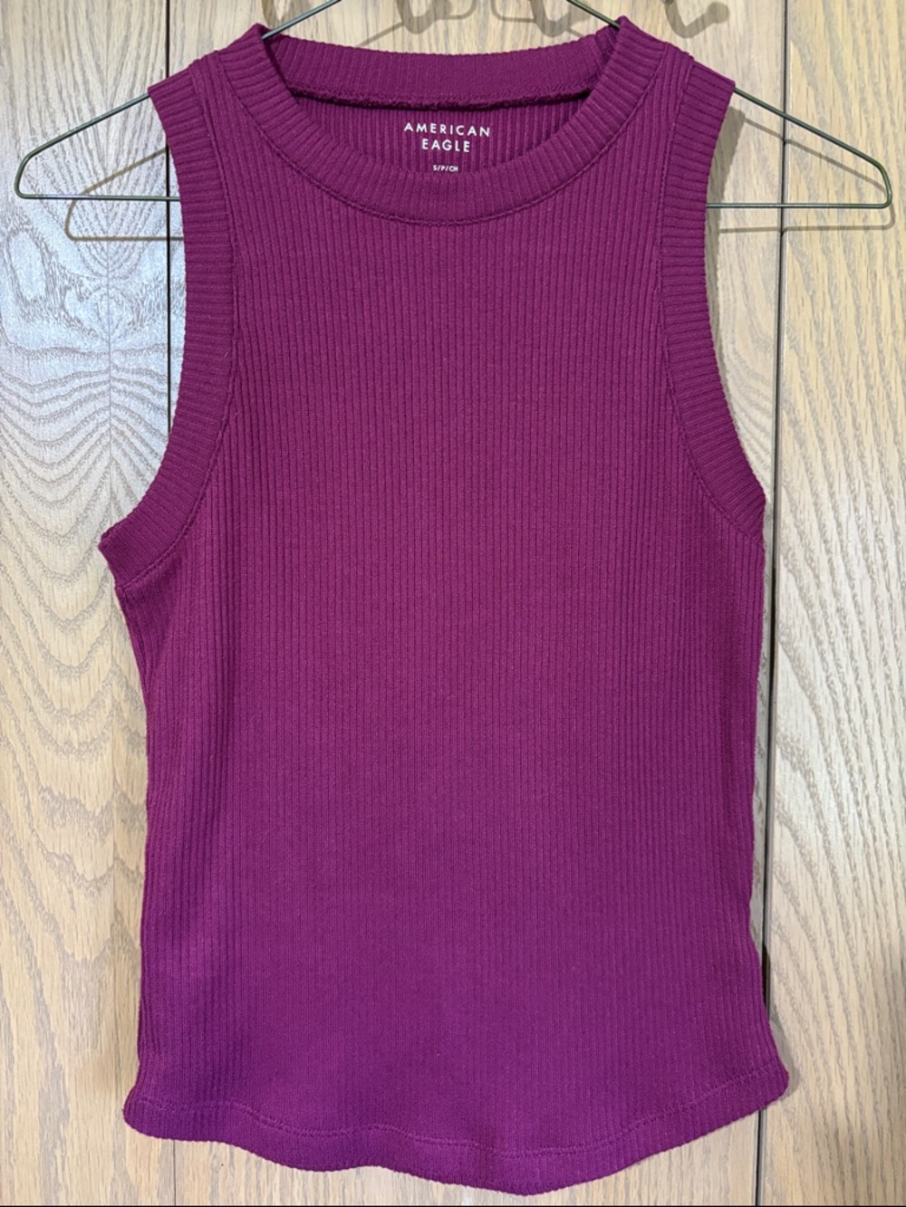 American Eagle Outfitters Sleeveless Ribbed Tank - Berry small